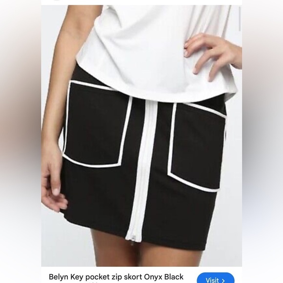 NWT Belyn Key Onyx Pocket Zip Skort - Picture 3 of 8